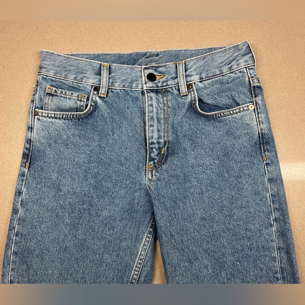 COS Straight Low Rise Cropped Washed Denim Jeans